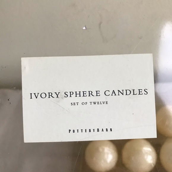 New Pottery Barn IVORY sphere candles Set of 12. each is 1" in diameter - Picture 3 of 6